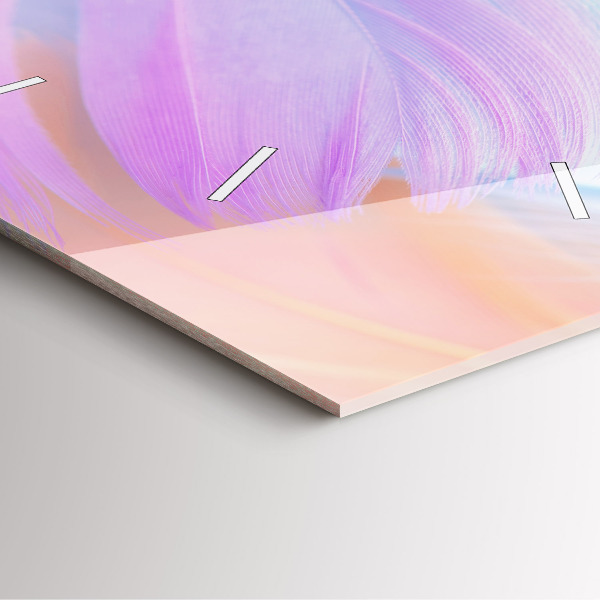 Orologio quadrato in vetro Piume colorate