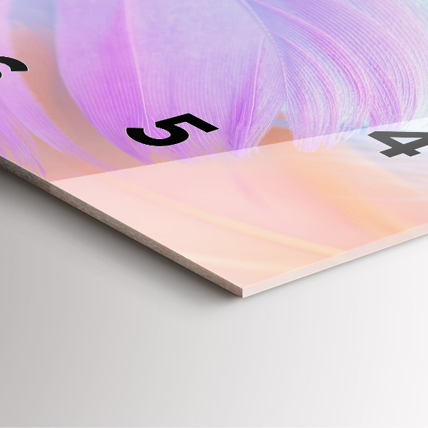 Orologio quadrato in vetro Piume colorate