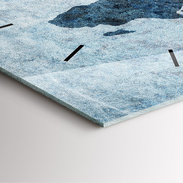 Orologio quadrato in vetro Mappa del mondo dipinta