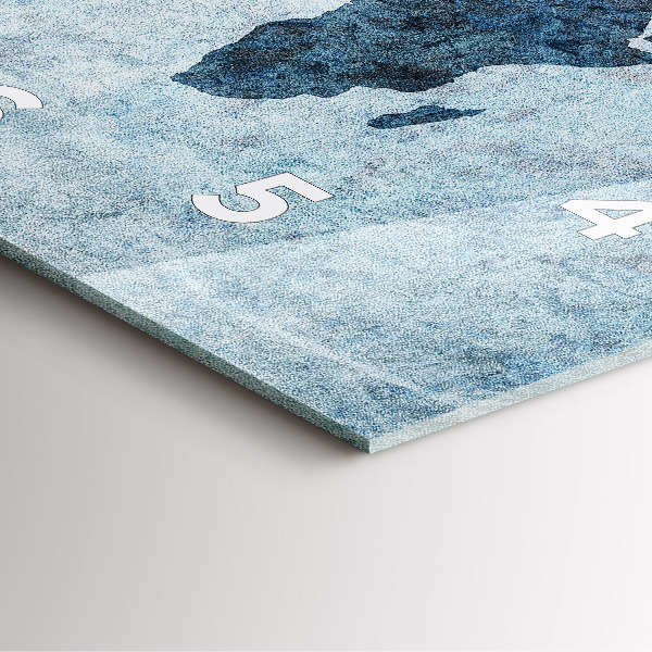 Orologio quadrato in vetro Mappa del mondo dipinta