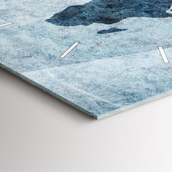 Orologio quadrato in vetro Mappa del mondo dipinta