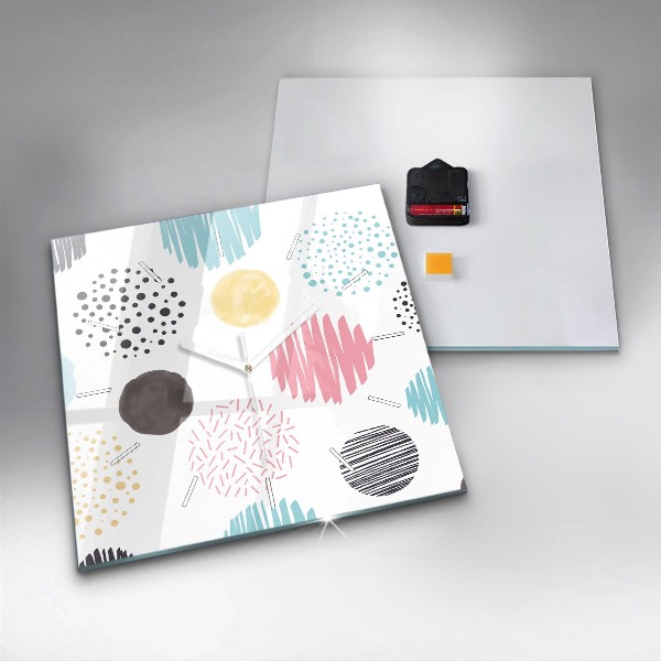 Orologio quadrato in vetro Motivo geometrico