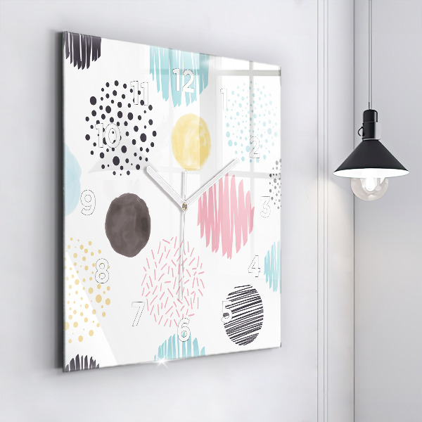 Orologio quadrato in vetro Motivo geometrico