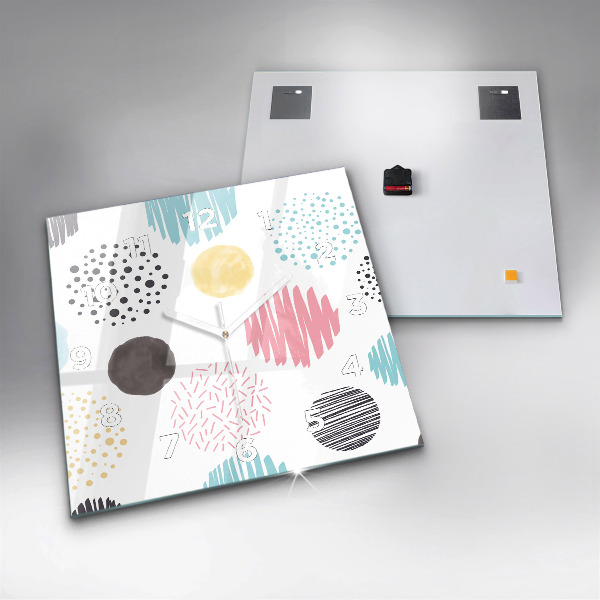 Orologio quadrato in vetro Motivo geometrico