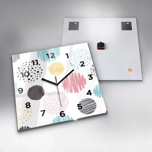 Orologio quadrato in vetro Motivo geometrico