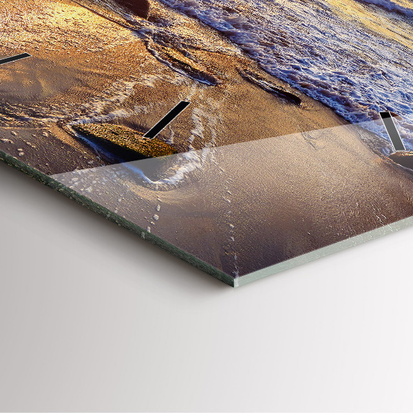 Orologio quadrato in vetro Tramonto sulla spiaggia