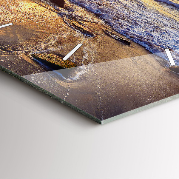 Orologio quadrato in vetro Tramonto sulla spiaggia