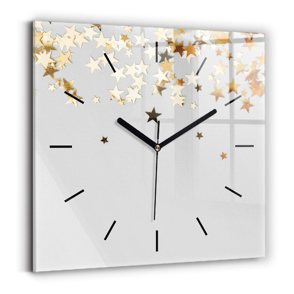 Orologio quadrato in vetro Stelle su uno sfondo chiaro