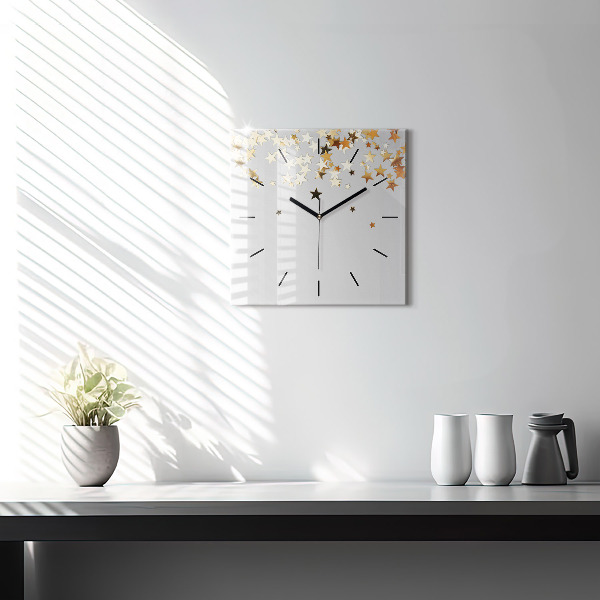 Orologio quadrato in vetro Stelle su uno sfondo chiaro