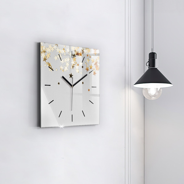 Orologio quadrato in vetro Stelle su uno sfondo chiaro