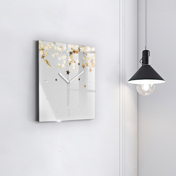 Orologio quadrato in vetro Stelle su uno sfondo chiaro