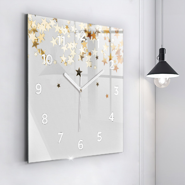 Orologio quadrato in vetro Stelle su uno sfondo chiaro