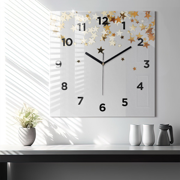 Orologio quadrato in vetro Stelle su uno sfondo chiaro