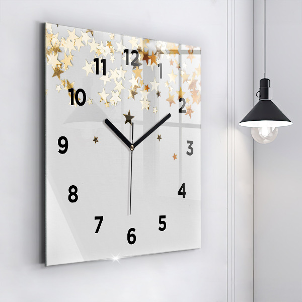 Orologio quadrato in vetro Stelle su uno sfondo chiaro