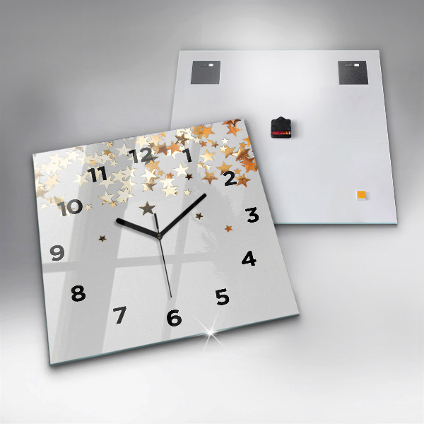 Orologio quadrato in vetro Stelle su uno sfondo chiaro
