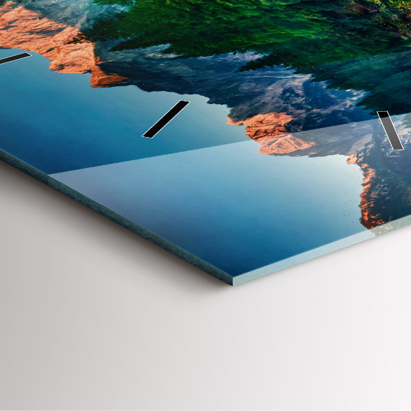 Orologio quadrato in vetro Paesaggio lacustre