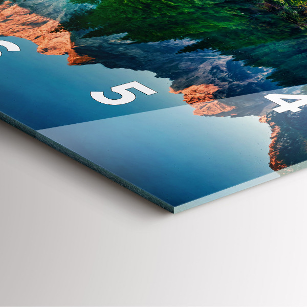 Orologio quadrato in vetro Paesaggio lacustre