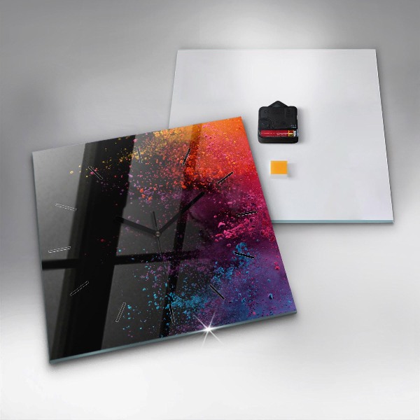 Orologio quadrato in vetro Esplosione di colori