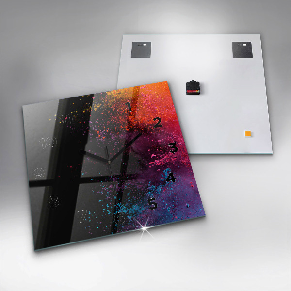 Orologio quadrato in vetro Esplosione di colori