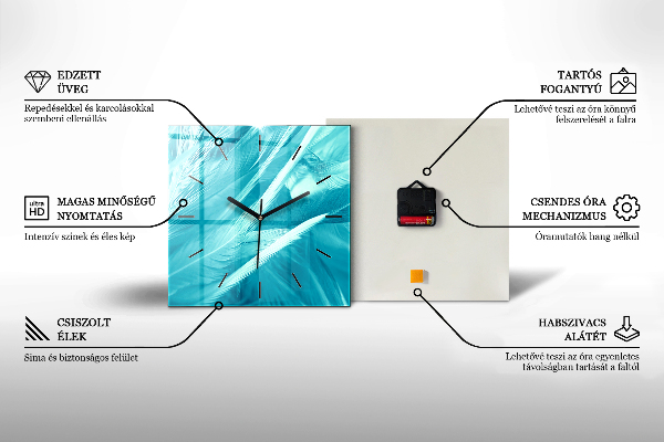 Orologio quadrato in vetro Punti di astrazione