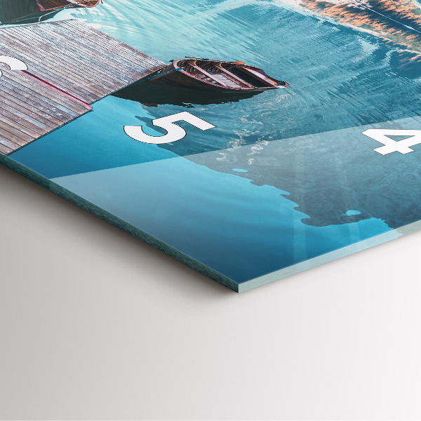 Orologio quadrato in vetro Barche sul lago