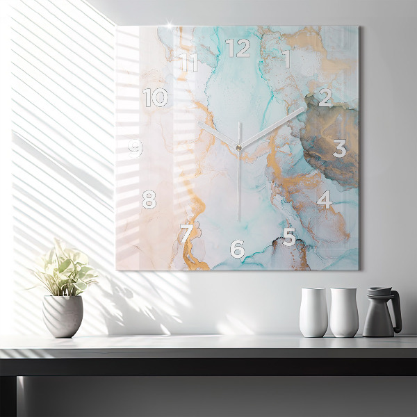 Orologio quadrato in vetro Pittura astratta