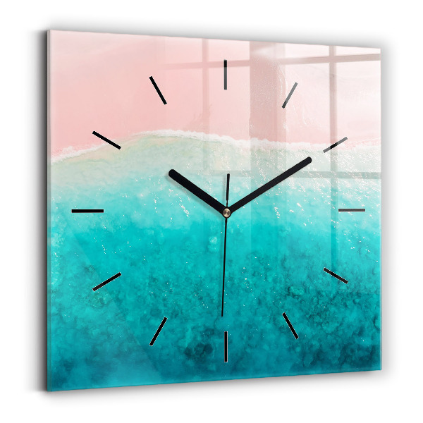 Orologio quadrato in vetro Spiaggia di sabbia di mare