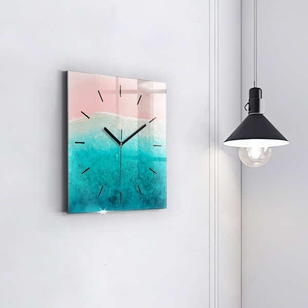 Orologio quadrato in vetro Spiaggia di sabbia di mare
