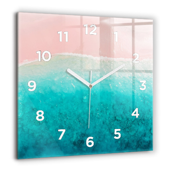 Orologio quadrato in vetro Spiaggia di sabbia di mare