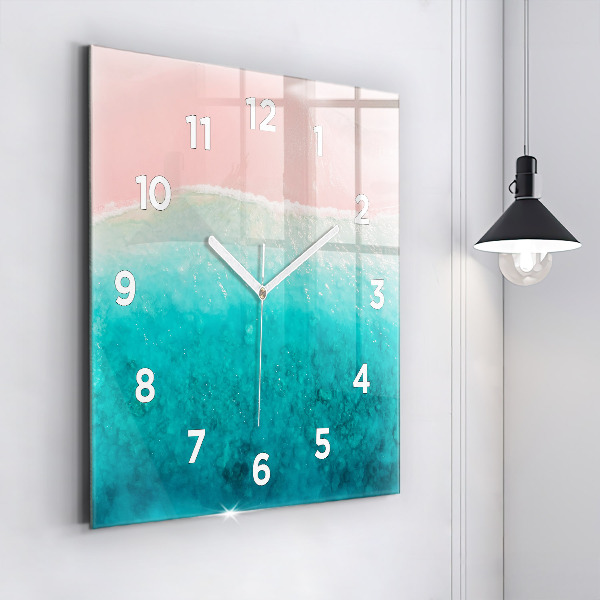 Orologio quadrato in vetro Spiaggia di sabbia di mare