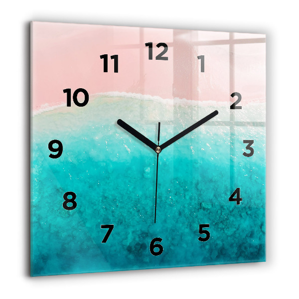 Orologio quadrato in vetro Spiaggia di sabbia di mare