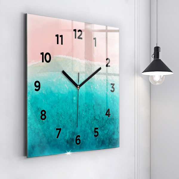Orologio quadrato in vetro Spiaggia di sabbia di mare