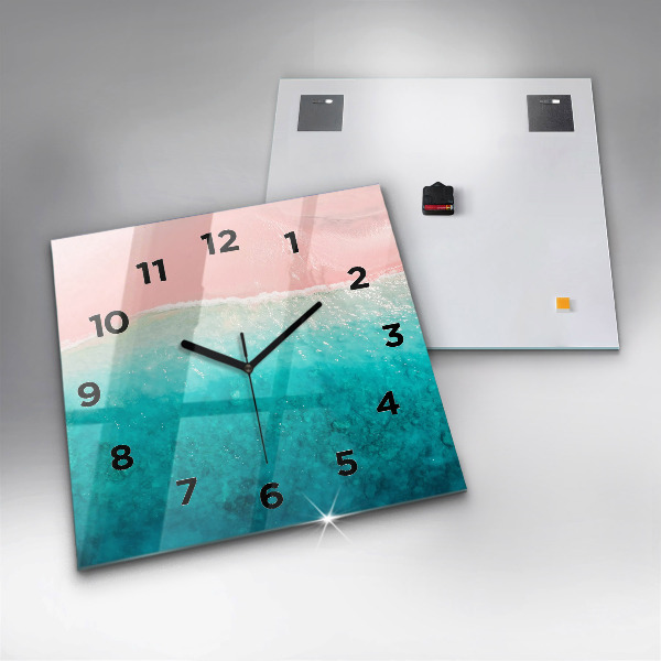 Orologio quadrato in vetro Spiaggia di sabbia di mare