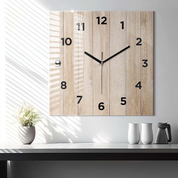 Orologio quadrato in vetro Struttura in legno