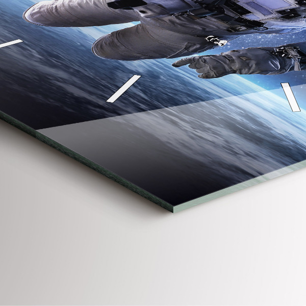 Orologio quadrato in vetro Astronauta sopra la terra