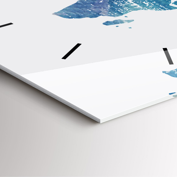 Orologio quadrato in vetro Mappa del mondo