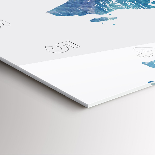 Orologio quadrato in vetro Mappa del mondo