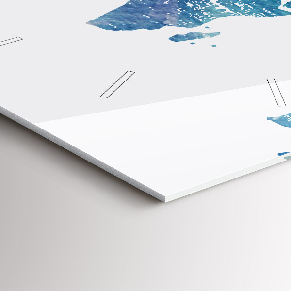 Orologio quadrato in vetro Mappa del mondo