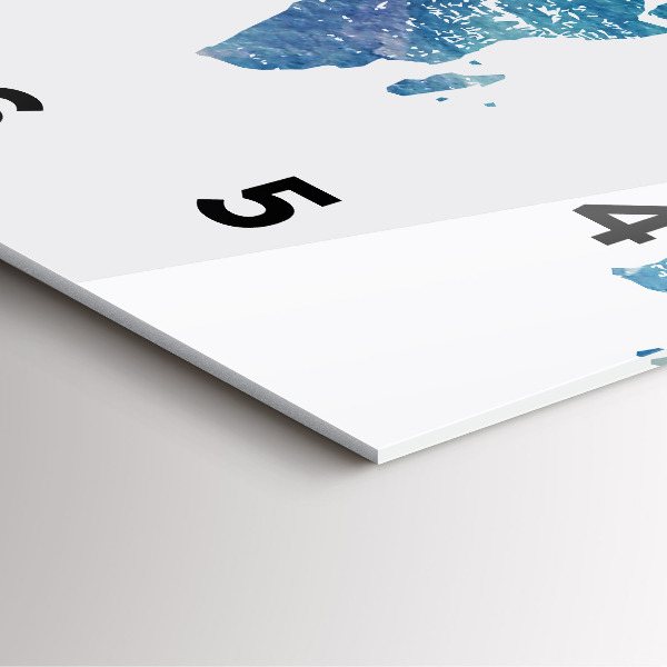 Orologio quadrato in vetro Mappa del mondo