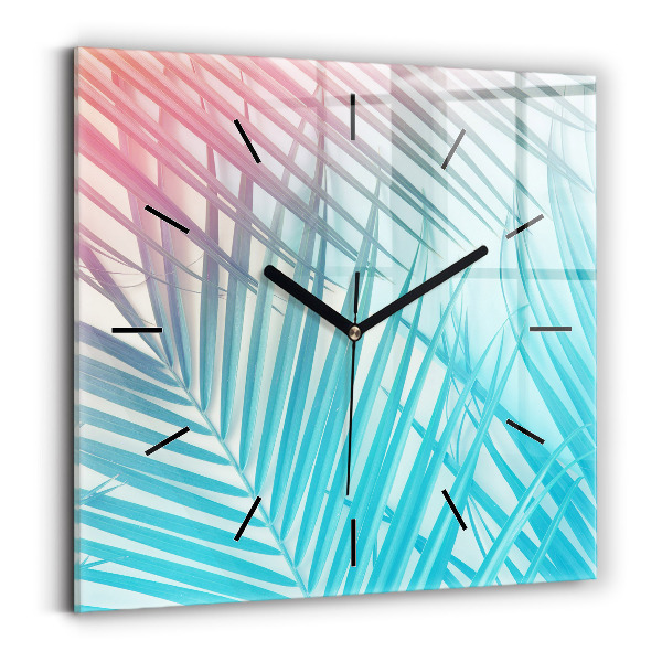 Orologio quadrato in vetro Palma tropicale