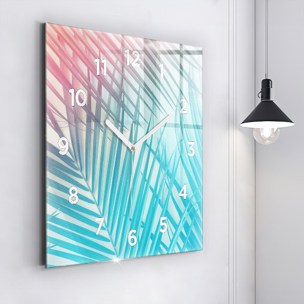 Orologio quadrato in vetro Palma tropicale