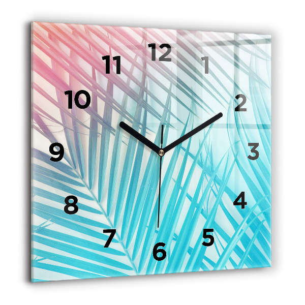 Orologio quadrato in vetro Palma tropicale
