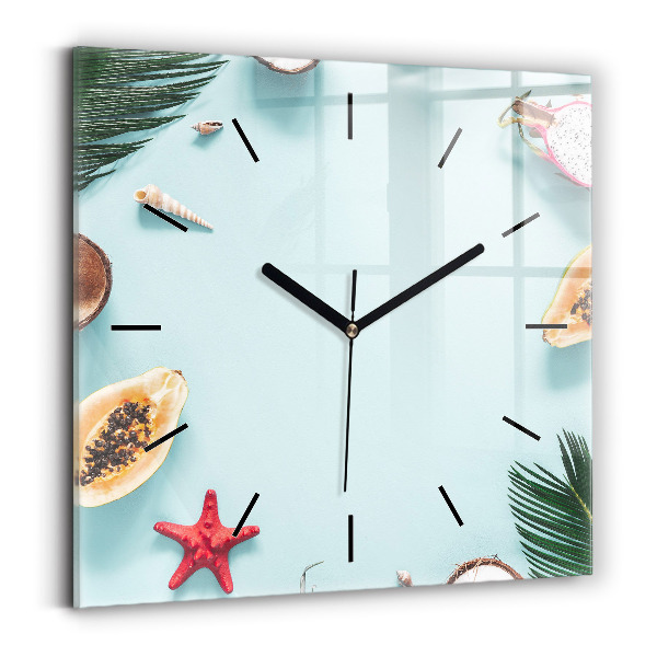 Orologio quadrato in vetro Composizione estiva