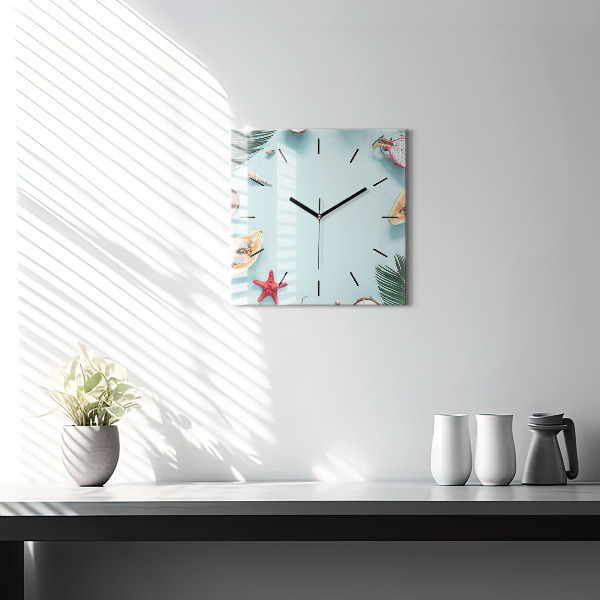 Orologio quadrato in vetro Composizione estiva