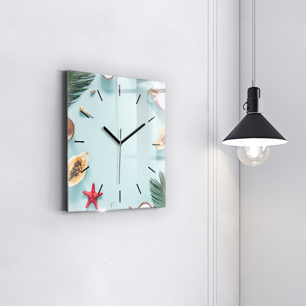 Orologio quadrato in vetro Composizione estiva
