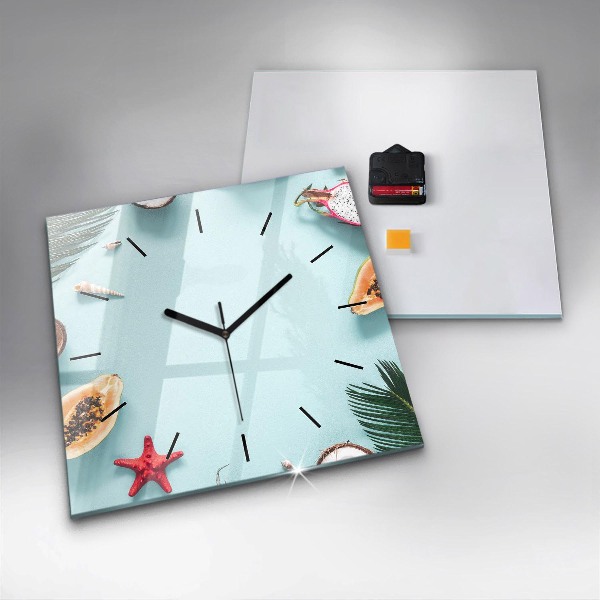 Orologio quadrato in vetro Composizione estiva