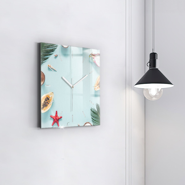 Orologio quadrato in vetro Composizione estiva