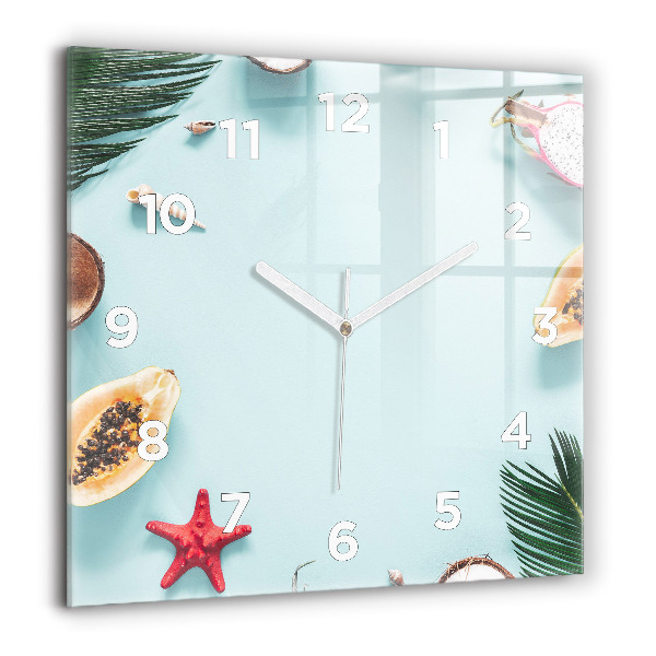Orologio quadrato in vetro Composizione estiva