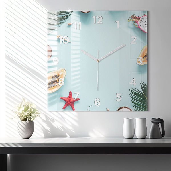 Orologio quadrato in vetro Composizione estiva