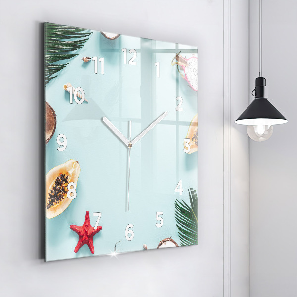 Orologio quadrato in vetro Composizione estiva